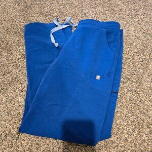 Figs Yola High Waisted Scrub Pants Royal Blue XS